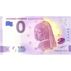 0 Euro souvenir biljet Johannes Vermeer 1a